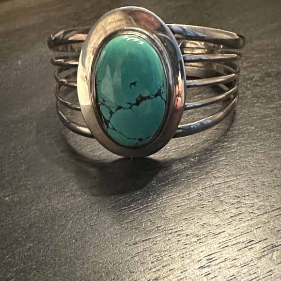 Genuine .925 Silver & Turquoise Bracelet - Picture 2 of 5